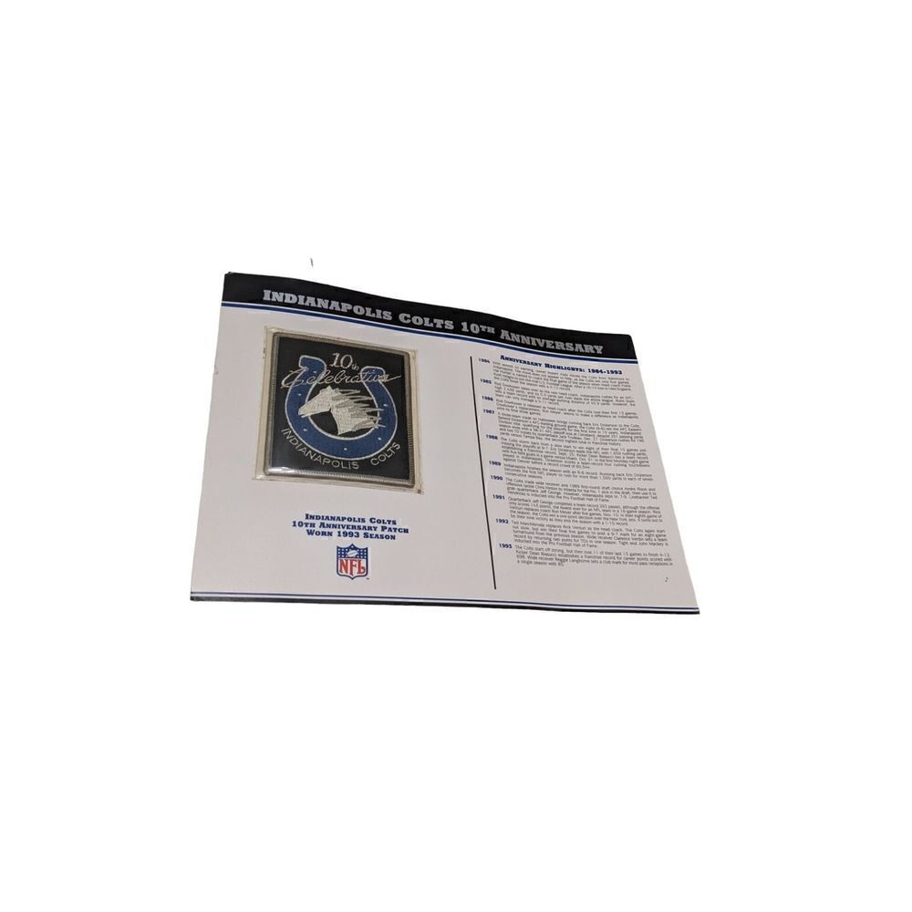 Indianapolis Colts 10th Anniversary Patch Willabee Ward Stat Card Vintage